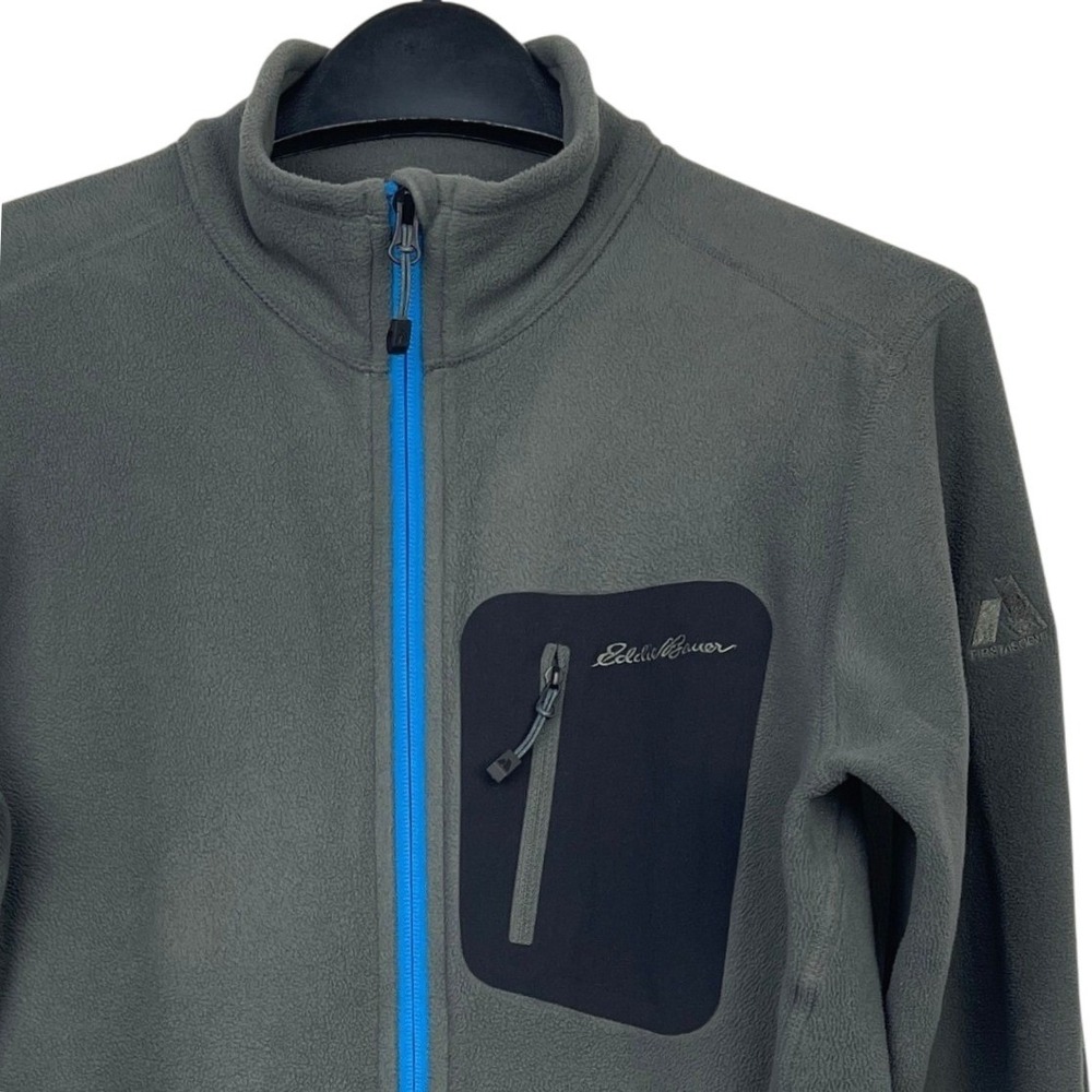 Eddie Bauer First Ascent Fleece Jacket Mens Small Polartec Full Zip Hiking Gray